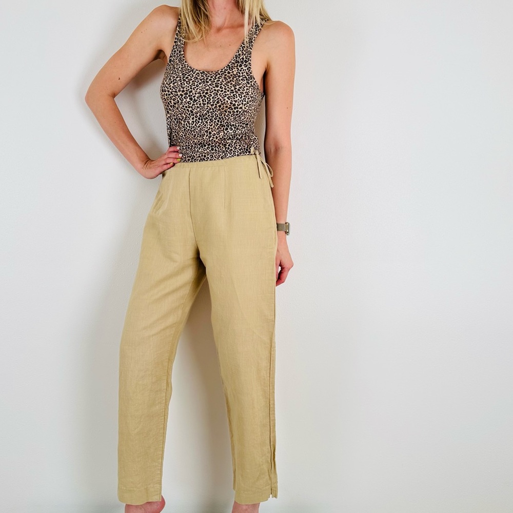Vintage Tenderly linen blend straight leg pants trousers
